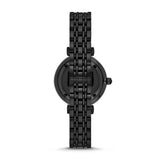 Emporio Armani Gianni T Bar Black Dial Black Steel Strap Watch For Women - AR11245