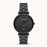 Emporio Armani Gianni T Bar Analog Black Dial Black Steel Strap Watch For Men - AR11299