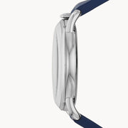 Emporio Armani Aviator Quartz Blue Dial Blue Leather Strap Watch For Men - AR11335