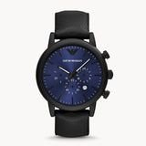 Emporio Armani Luigi Analog Blue Dial Black Leather Strap Watch For Men - AR11351