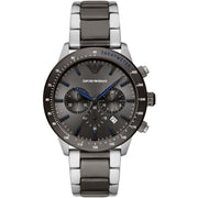Emporio Armani Chronograph Grey Dial Two Tone Steel Strap Watch For Men - AR11391