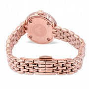 Emporio Armani Gianni T Bar Quartz Mother of Pearl Dial Rose Gold Steel Strap Watch For Women - AR11385