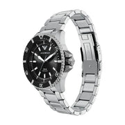 Emporio Armani World Explorer Solar Black Dial Silver Steel Strap Watch for Men - AR11787