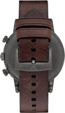 Emporio Armani Classic Chronograph Black Dial Brown Leather Strap Watch For Men - AR1919