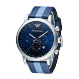 Emporio Armani Luigi Chronograph Quartz Blue Dial Blue Nylon Strap Watch For Men - AR1949