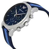 Emporio Armani Luigi Chronograph Quartz Blue Dial Blue Nylon Strap Watch For Men - AR1949