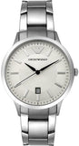 Emporio Armani Classic Quartz White Dial Silver Steel Strap Watch For Men - AR2431