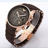 Emporio Armani Sport Chronograph Brown Dial Brown Steel Watch For Men - AR5890