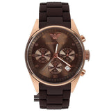 Emporio Armani Sportivo Chronograph Brown Dial Brown Silicone Strap Watch For Men - AR5891