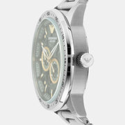 Emporio Armani Meccanico Automatic Green Dial Silver Steel Strap Watch For Men - AR60053