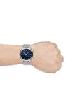 Hugo Boss Companion Blue Dial Silver Steel Strap Watch for Men - 1513653