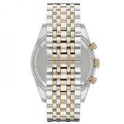 Emporio Armani Tazio Chronograph Blue Dial Gold & Silver Stainless Steel Strap Watch For Men - AR8030