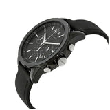 Armani Exchange Outerbanks Chronograph Black Dial Black Silicone Strap Watch For Men - AX1326