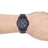 Armani Exchange Outerbanks Chronograph Blue Dial Blue Silicone Strap Watch For Men - AX1335