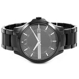 Armani Exchange Hampton Chronograph Black Dial Black Steel Strap Watch For Men - AX2104