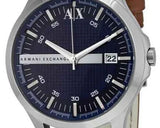 Armani Exchange Hampton Chronograph Blue Dial Brown Leather Strap Watch For Men - AX2133