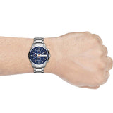 Armani Exchange Hampton Chronograph Blue Dial Silver Steel Strap Watch For Men - AX2155