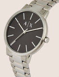 Armani Exchange Cayde Analog Black Dial Silver Steel Strap Watch For Men - AX2700