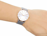 Armani Exchange Lola Analog White Dial Silver Mesh Strap Watch For Women - AX5537