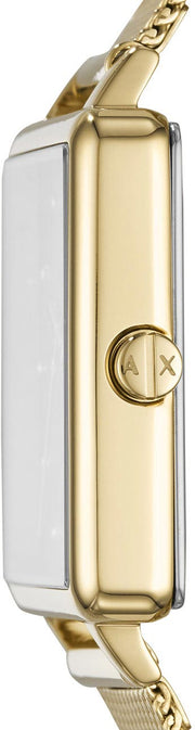 Armani Exchange Lola Quartz Gold Dial Gold Mesh Strap Watch For Women - AX5801