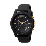 Armani Exchange Outerbanks Chronograph Black Dial Black Steel Strap Watch For Men - AX7105