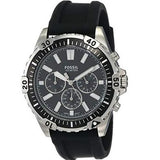 Fossil Garrett Chronograph Black Dial Black Rubber Strap Watch for Men - FS5624