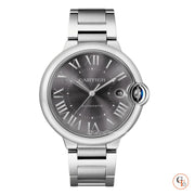Cartier Ballon Bleu de Cartier Black Dial Silver Steel Strap Watch for Men - W6920042