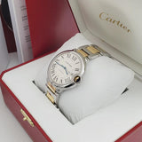 Cartier Ballon Bleu De Cartier Silver Dial Two Tone Steel Strap Watch for Men - W2BB0031