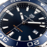 Tag Heuer Aquaracer Quartz Blue Dial Blue Rubber Strap Watch for Men - WAY101C.FT6153