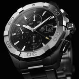 Tag Heuer Aquaracer Automatic Chronograph Black Dial Silver Steel Strap Watch for Men - CAY2110.BA0927