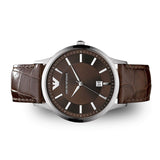 Emporio Armani Renato Classic Brown Dial Brown Leather Strap Watch For Men - AR2413