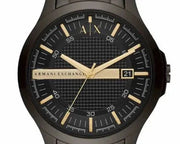 Armani Exchange Hampton Chronograph Black Dial Black Steel Strap Watch For Men - AX2413