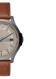 Armani Exchange Hampton Chronograph Grey Dial Brown Leather Strap Watch For Men - AX2414