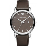 Emporio Armani Classic Quartz Brown Dial Brown Leather Strap Watch For Men - AR1729