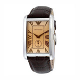 Emporio Armani Classic Brown Dial Brown Leather Strap Watch For Men - AR1605