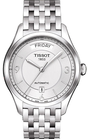 Tissot T Classic T One Automatic Silver Dial Silver Steel Strap Watch For Men - T038.430.11.037.00