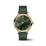 IWC Portofino Automatic Green Dial Green Leather Strap Watch for Women - IW357415