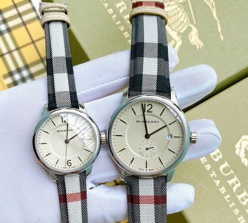 Burberry The Classic Horseferry Silver Dial Black Leather Strap