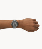 Fossil Bannon Multifunction Chronograph Grey Dial Gray Steel Strap Watch for Men - BQ2491