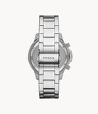 Fossil Bannon Chronograph Green Dial Silver Steel Strap Watch for Men - BQ2492