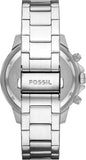 Fossil Bannon Chronograph Green Dial Silver Steel Strap Watch for Men - BQ2492