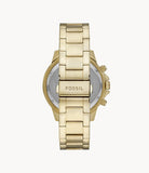 Fossil Bannon Multifunction Chronograph Green Dial Gold Steel Strap Watch for Men - BQ2493