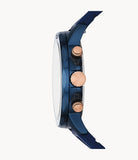 Fossil Bannon Multifunction Blue Dial Blue Silicone Strap Watch for Men - BQ2498