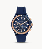 Fossil Bannon Multifunction Blue Dial Blue Silicone Strap Watch for Men - BQ2498