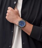 Fossil Brox Multifunction Blue Dial Grey Steel Strap Watch for Men - BQ2798