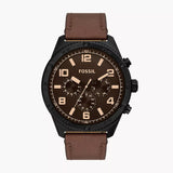 Fossil Brox Multifunction Brown Dial Brown Leather Strap Watch for Men - BQ2802