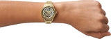 Fossil Rye Automatic Skeleton Gold Dial Gold Steel Strap Watch for Women - BQ3755