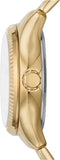 Fossil Rye Automatic Skeleton Gold Dial Gold Steel Strap Watch for Women - BQ3755