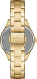 Fossil Rye Automatic Skeleton Gold Dial Gold Steel Strap Watch for Women - BQ3755