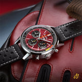 Breitling Top Time B01 Chevrolet Corvette Red Dial Black Leather Strap Watch for Men - AB01761A1K1X1